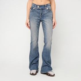 True Religion Joey Low Rise Flare Flap blauw