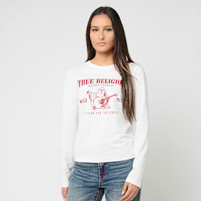 True Religion Long Sleeve Tee Slim Fit weiß