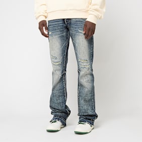 Smoke Rise Heavy Whisker Effect Jeans blu