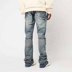 Smoke Rise Heavy Whisker Effect Jeans blu