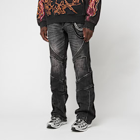 Smoke Rise Color Block & Piping Jeans czarny
