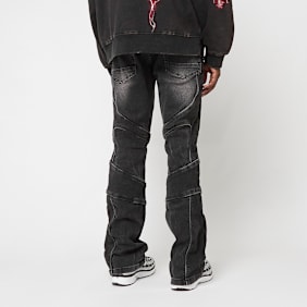 Smoke Rise Color Block & Piping Jeans schwarz