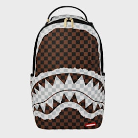 SPRAYGROUND Cream and Brown Tear Check Backpack marrón