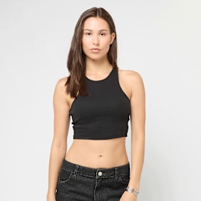 Urban Classics Ladies Cropped Rib Top negro