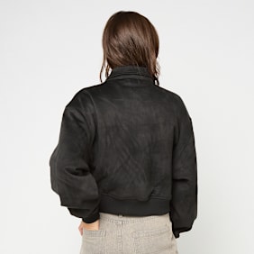 Karl Kani Signature Faux Suede Oversized Bomber Jacket preto