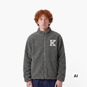 Karl Kani Retro Patch Teddy Trackjacket Junior gris