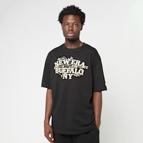 New Era Floral Oversized Tee zwart