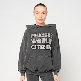 Felicious Vintage Hoodie Rhinestones Grau