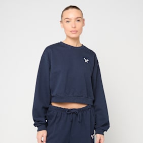 Felicious Cropped Terry Crewneck azul