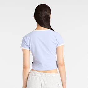 New Balance Linear Heritage Ringer T-Shirt blau