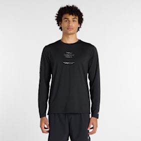 New Balance Reflective Poly Long Sleeve T-Shirt crna