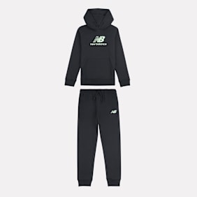 New Balance Set French Terry Stacked Logo Hoodie & Jogger schwarz