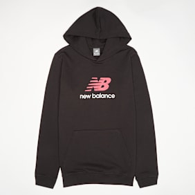 New Balance French Terry Stacked Logo Hoodie noir