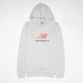 New Balance French Terry Stacked Logo Hoodie grijs