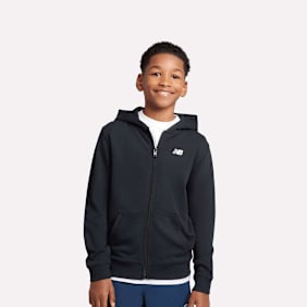 New Balance French Terry Small Logo Full Zip Hoodie noir