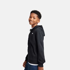 New Balance French Terry Small Logo Full Zip Hoodie zwart