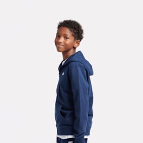New Balance French Terry Small Logo Full Zip Hoodie plava