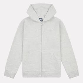 New Balance French Terry Small Logo Full Zip Hoodie cinzento