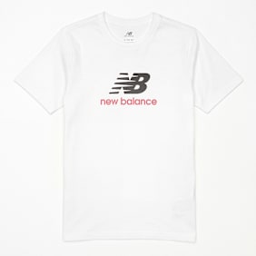 New Balance Jersey Stacked Logo Tee blanc