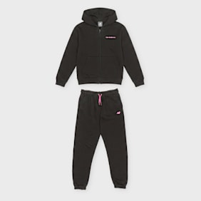 New Balance Linear Logo French Terry Zip Hoodie and Jog Set zwart