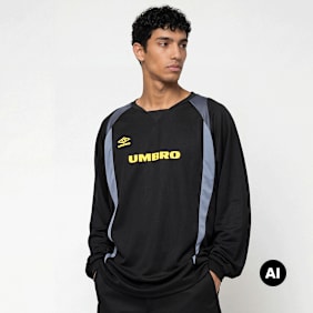 Umbro Panelled Longsleeve Jersey negro