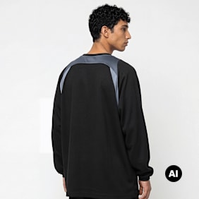 Umbro Panelled Longsleeve Jersey negro