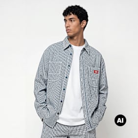 Dickies Hickory Work Longsleeve Shirt plava