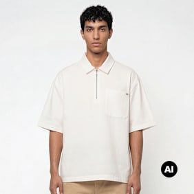 Dickies Cadiz Quarter Zip Shortsleeve Shirt beige