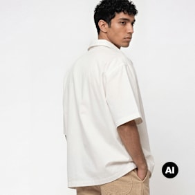 Dickies Cadiz Quarter Zip Shortsleeve Shirt beż