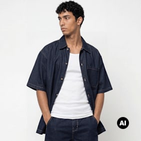Dickies Denim Shortsleeve Shirt azul