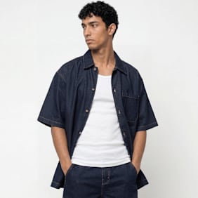 Dickies Denim Shortsleeve Shirt blauw