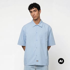 Dickies Venedocia Stripe Shortsleeve Shirt blauw