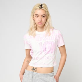True Religion Crystal Short Sleeve Baby Tee blanco