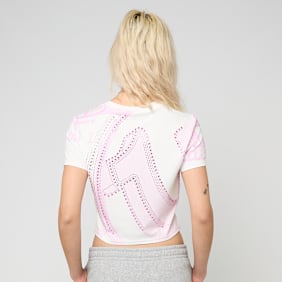 True Religion Crystal Short Sleeve Baby Tee blanc