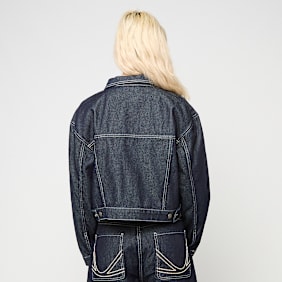 Karl Kani Rinsed Cropped Denim Jacket bleu