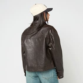 Karl Kani OG Retro Pu Leather Boxy Jacket braun