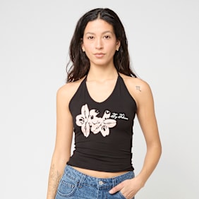 Felicious Flower Neckholder Top czarny