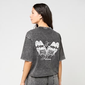 Felicious Cropped destroyed Tee gris