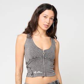 Felicious Washed Sweat Vest grau