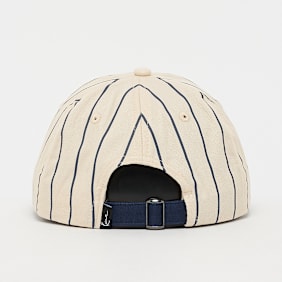 Karl Kani Cursive Varsity Pinstripe Baseball Cap off white/dark blue weiß