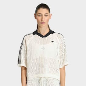 adidas Originals Knitted Crochet Polo beż
