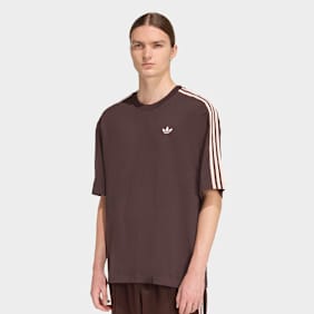 adidas Originals Adicolor 3-Stripes Oversized Tee marrone
