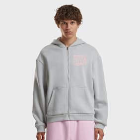 Mister Tee Tokyo City Life Fluffy Zip Hoody cinzento