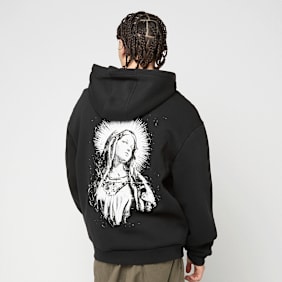 Mister Tee Mary Cross Fluffy Zip Hoody schwarz