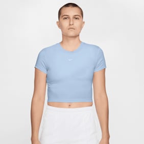 Nike Sportswear Chill Knit Cropped T-Shirt blau