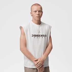 Jordan Brooklyn Graphic Sleeveless Muscle Top beige
