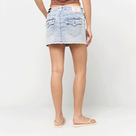 True Religion Sadie Mini Denim Skirt Flap azul