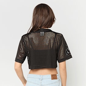 Karl Kani Mesh Cropped Baseball Shirt crna