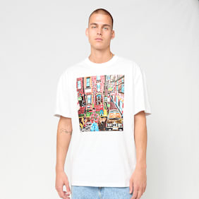 Karl Kani Woven Signature Collaboration Oversized T-Shirt weiß