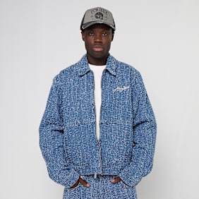 Karl Kani Jeans Distressed Zip Denim Jacket blau